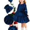 AlisOker Baby Girls Velvet Dress Long Sleeve Ruffled-3