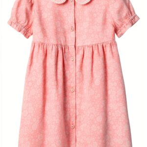 Amazon Essentials Baby Girls Floral Dress Cotton Ruffle-0