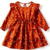 Toddler Girls Floral Dress Long Sleeve Boho Fall Winter-0