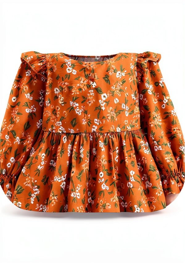 Toddler Girls Floral Dress Long Sleeve Boho Fall Winter-4