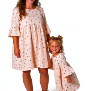 Light Pink Daisies Girls Dress Soft Gauze Modern Moments-0
