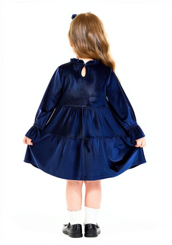AlisOker Baby Girls Velvet Dress Long Sleeve Ruffled-5
