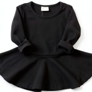 Organic Cotton Baby Girls Dress Peplum Top Casual Playwear-0