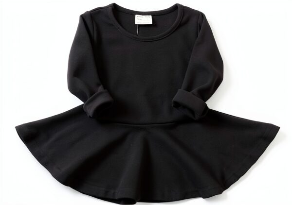 Organic Cotton Baby Girls Dress Peplum Top Casual Playwear-0