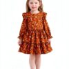Toddler Girls Floral Dress Long Sleeve Boho Fall Winter-1
