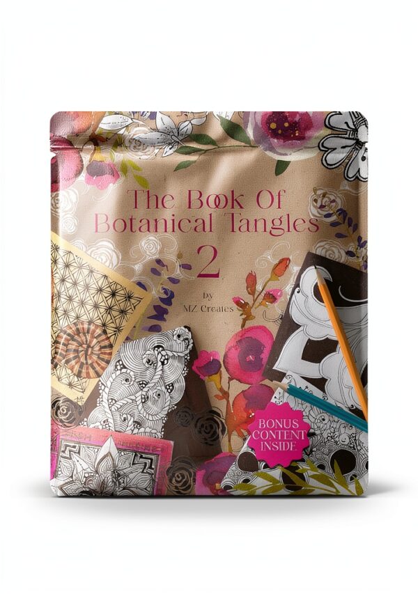 Botanical Tangles Plant Art Book English Language Print-0